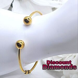 Classis Geometric Style Bangle  Bracelet 18K Yellow Gold on 925 Sterling Silver